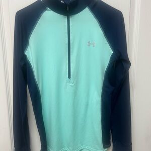 Under Armour Aqua and Navy Half-Zip Pullover
